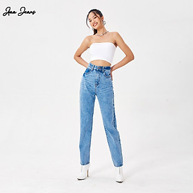 Quần Mom Jeans Lưng Cao Màu Classic Blue Aaa Jeans