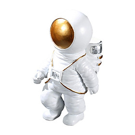Spaceman Figurine Sculpture Astronaut Statue for Bookshelf Tabletop Bookcase