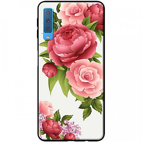 Ốp lưng  dành cho Samsung Galaxy A7 (2018) mẫu Hoa hồng đỏ nền trắng