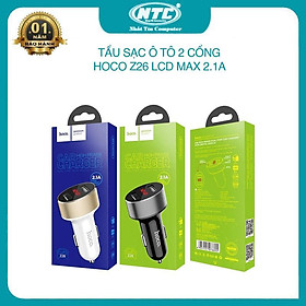 Mua Tẩu sạc xe hơi ô tô dành cho Hoco Z26 tích hợp 2 cổng sạc max 2.1A - có màn hình LCD (nhiều màu) - Hàng Chính Hãng