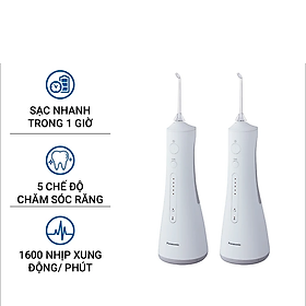 Combo 2 máy tăm nước cầm tay panasonic công nghệ siêu âm ew1511 - làm sạch răng nướu - hàng chính hãng