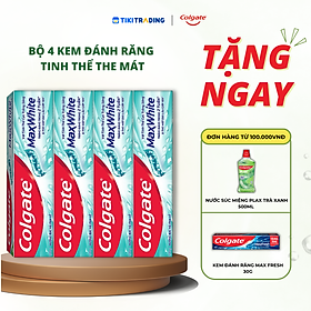 Bộ 4 Kem đánh răng Colgate MaxWhite tinh thể the mát, trắng răng trong 2 tuần