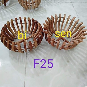Mua Chậu Gỗ Nhãn Trồng Lan ( Sen - Bí) 25cm 24 NAN TẶNG móc treo và lưới lót chậu
