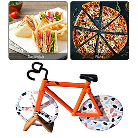 Bicycle Pizza Cutter Bike Roller Pizza Slicer Kitchen Pizza Cutter Colorful