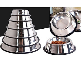Bát ăn inox chống trượt cho chó mèo trơn