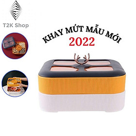 Mua Khay Mứt 2 Tầng  Khay Đựng Bánh Kẹo Tết 2 Tầng Vuông Mẫu Mới 2022 - T2K Shop