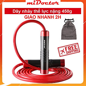 Dây Nhảy Thể Lực Cao Cấp miDoctor Nặng 450g - Luyện Võ Thuật, Boxing, Muay Thái (Tặng Túi)