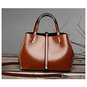 Wax leather handbag, comfortable bag, one-shoulder diagonal handbag, large-capacity bag