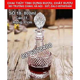 Bình, Chai Đựng Rượu Thuỷ Tinh Cao Cấp 1L. Mẫu số 9