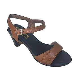 Giày Sandal Nữ Cao Gót Da Bò Thật TiTi ĐÔ Cao Cấp 7cm DNU2131d