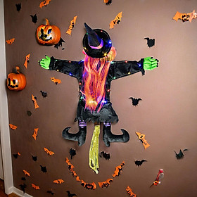 Hanging Witch Decorations Halloween Flying Witch Decoration Hanging Yard Halloween Crashed Witch Props for Party Patio Outside Garden Indoor