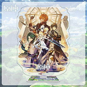Standee GENSHIN IMPACT ver LẦN ĐẦU ĐẾN MONDSTADT Tượng Acrylic Anime mica chibi trang trí trưng bày mô hình
