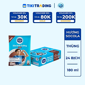 Thùng 24 Bịch Sữa Dinh Dưỡng Dutch Lady Hương Socola 24x180ml