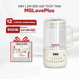 Mua Máy làm sữa hạt thủy tinh chống ồn Masuto MS Love Plus dung tích 1 2L có hẹn giờ 12 chế độ nấu - Hàng chính hãng