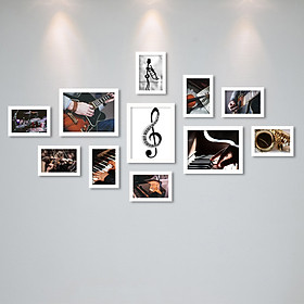 Mua Bộ Khung Ảnh Treo Tường Trang Trí Lớp Học Âm Nhạc  Piano  Organ  Guitar Tặng Kèm bộ ảnh như hình mẫu  đinh treo tranh và sơ đồ treo PGC279