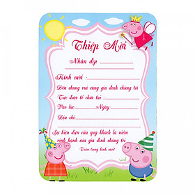 Combo 10 thiệp mời sinh nhật heo Peppa