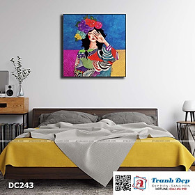 Tranh đơn canvas treo tường Decor Cô gái nghệ thuật - DC243