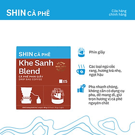 Cà phê Khe Sanh Blend - SHIN Cà Phê - Phin giấy - Hộp 5 gói