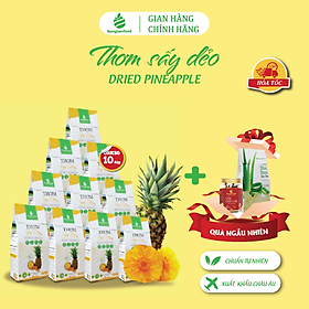 Combo 10 hộp Thơm sấy dẻo ít đường thượng hạng Nonglamfood hộp100g | Ăn vặt tốt cho sức khỏe | Healthy Snack