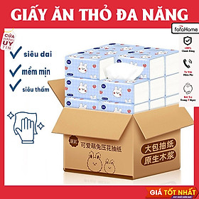 Mua Thùng 40 Gói Giấy Ăn Thỏ Thùng 40 Gói Giấy Ăn Rút Hình Thỏ Vỏ Xanh 4 Lớp
