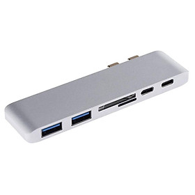6 in1 USB C Type C Adapter + Card Reader+2 USB 3.0 Port for MacBook Pro