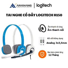 Tai nghe Logitech H150 Âm Thanh Nổi 2 Giắc - Hàng Chính Hãng - Bảo Hành 12 Tháng