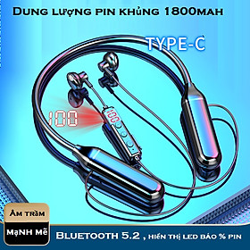 Mua Tai Nghe  Thể Thao Bluetooth 5.2 Pin 1800mAh   Nghe Nhạc  Đàm Thoại Lên Đến 180 Giờ   Âm Thanh Khủng Hifi   Hiển Thị Led Báo % Pin