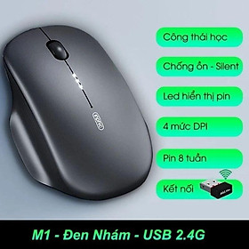 Chuột máy tính không dây TEKKIN M1 II wireless 2.4G pin sạc silent - hàng nhập khẩu