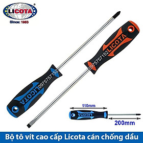 Mua Bộ 2 Tô vít - Tuốc nơ vít cao cấp LICOTA TAIWAN cán cao su chống dầu