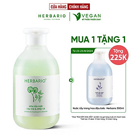 Sữa rửa mặt rau má và diếp cá Herbario 200ml thuần chay hết dầu nhờn, sạch mụn làm sạch lỗ chân lông - Vegan Mỹ phẩm thuần chay