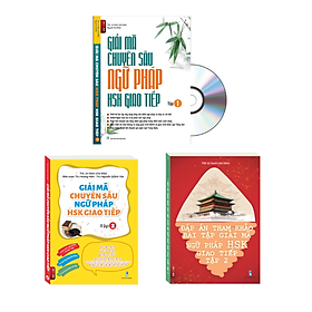 Hình ảnh Sách - Combo: Giải mã chuyên sâu ngữ pháp HSK giao tiếp tập 1 tập 2 + Đáp án giải mã chuyên sâu ngữ pháp HSK giao tiếp tập 2 +DVD tài liệu