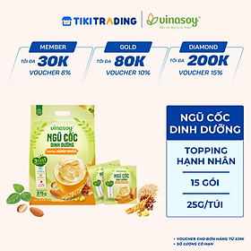 Túi ngũ cốc dinh dưỡng Vinasoy - Topping Hạnh Nhân (15 gói x 25g)