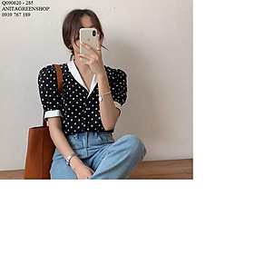 Q090620 ÁO SƠ MI CHẤM BI CÔNG SỞ