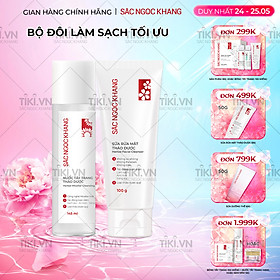 Bộ đôi làm sạch sâu cho da Sắc Ngọc Khang: Nước tẩy trang 145ml + Sữa rửa mặt 100g