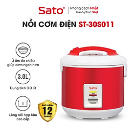 Nồi Cơm Điện SATO 30S011 3.0L - Thiết kế sang trọng, hiện đại, màu sắc trang nhã. Ủ ấm đa chiều giúp cơm ngon hơn và giữ ấm được lâu hơn - Miễn phí vận chuyển toàn quốc - Hàng chính hãng