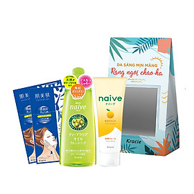Bộ 3 Dưỡng Da Sáng Mịn Naive ( Dầu Tẩy Trang 170ml + SRM Yuzu Ceramide 130gr + Mặt Nạ Hadabisei Trắng Da 20ml )