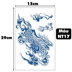 GIấy Xăm Tattoo Hình Dán Tattoo 15 Ngày Không Trôi Chống Thấm Nước Tạm Thời Rồng Lửa bay Lửa Bay Legaxi