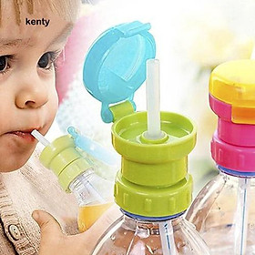 Dụng cụ uống nước cho bé đi du lịch, gắn vừa các loại chai nhưa, có Nắp đậy bình nước, ống hút tiện dụng (TBB137)