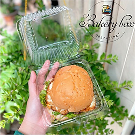 Mua 100 Hộp Nhựa Vuông H52 Cao Đựng Bánh Hamburger - Bánh Kem Nhỏ