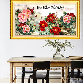 Mua Tranh thêu chữ thập Mai khai phú quý LV3401: 100*51cm - tự thêu