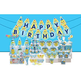 Set trang trí bàn tiệc sinh nhật chủ đề gà xanh