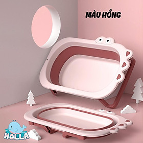 Thau Tắm Chậu Tắm Cho Bé Gấp Gọn Hình Cá Sấu Holla
