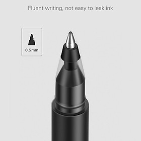 10 cây bút mực Xiaomi Gel Pens 0.5mm với khoang chứa mực rộng chống lem chống tắc - Đen