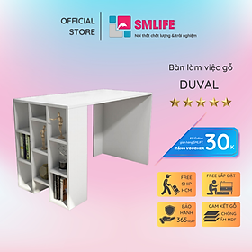 Bàn làm việc, bàn học gỗ hiện đại SMLIFE Duval  | Gỗ MDF dày 17mm chống ẩm | D120xR60xC75cm - Màu