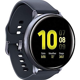 Samsung Galaxy Watch Active2 (Silicon Strap + Aluminum Bezel) Bluetooth - International (Aqua Black, R820-44mm)