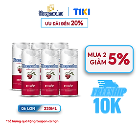 Lốc 6 lon bia Hoegaarden Rosee 330mllon