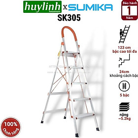 Thang nhôm ghế gia đình 5 bậc SUMIKA SK305 - Chiều cao 1.68m, tải trọng 150kg