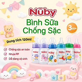 Bình sữa chống sặc Nuby cổ thường, 120ml ( 3m+ )