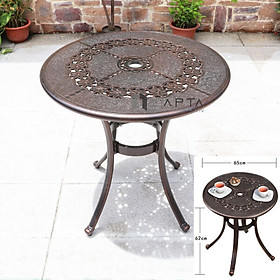 Mua Bàn tròn cafe sân thượng ngoài trời màu đồng cổ điển Bàn nhôm đúc cao cấp bền đẹp HCM TE2025-65A