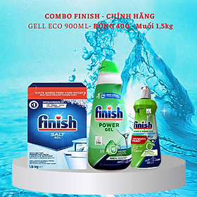 Combo Finish Eco : Gel rửa bát Eco 900ml + Bóng Eco 400ml + Muối 1,5kg